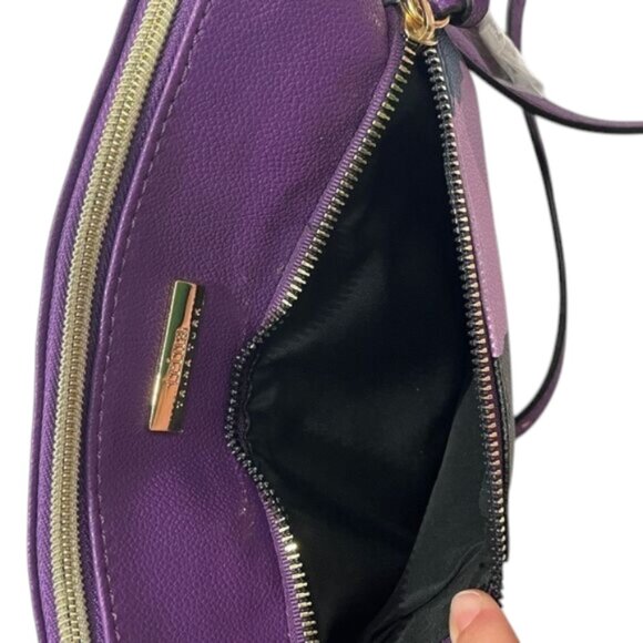 Trina Turk Purple Floral Print Crossbody Bag Gold-tone Hardware NWT - Picture 4 of 11